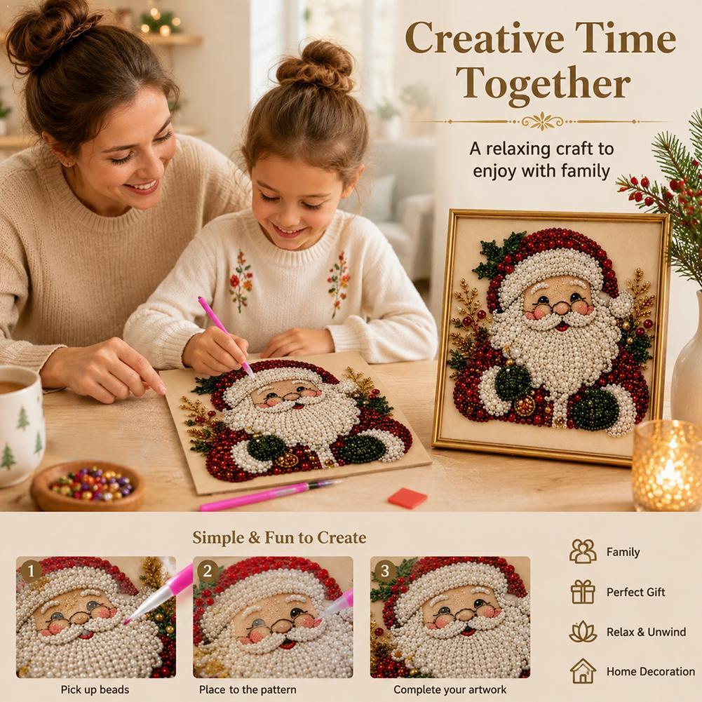 Embroidery Beads - Christmas Santa Claus Pearl Art DIY