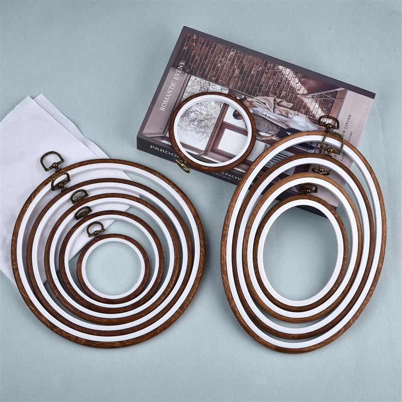 Embroidery Hoop Stand - Sewing Tool Round Oval Wooden Embroidery