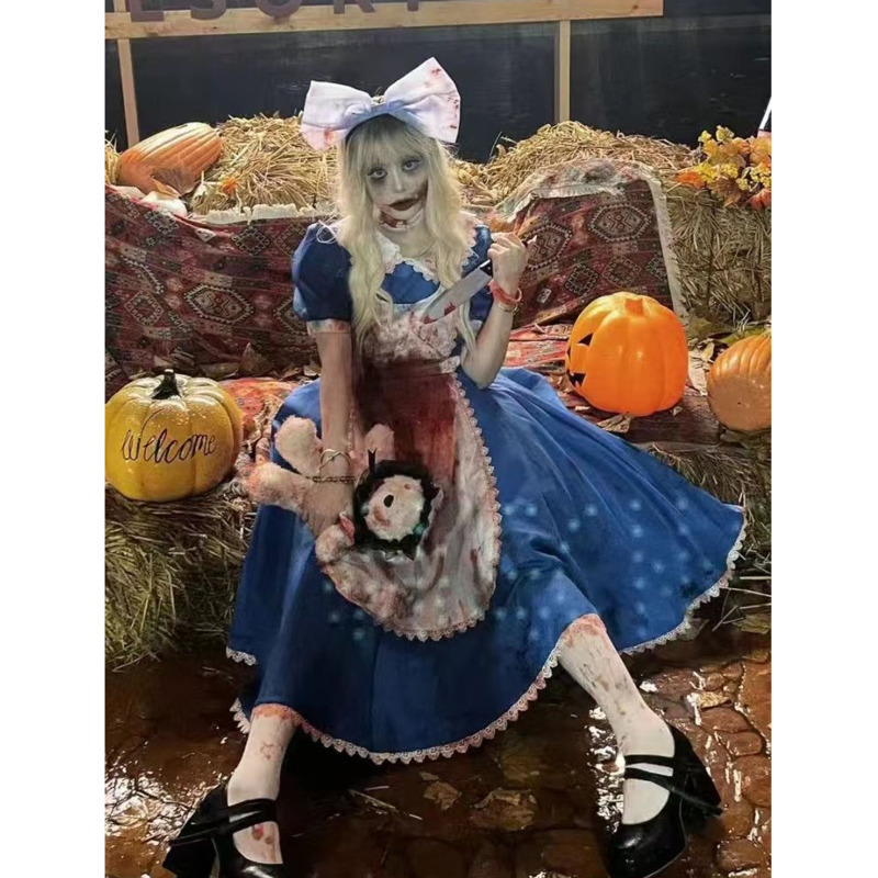 Embroidery Apron - Original Dress Set Halloween Lolita Goth