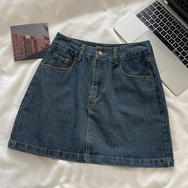 Embroidery Style - Y2K Denim Skirt Set: Vintage Japanese