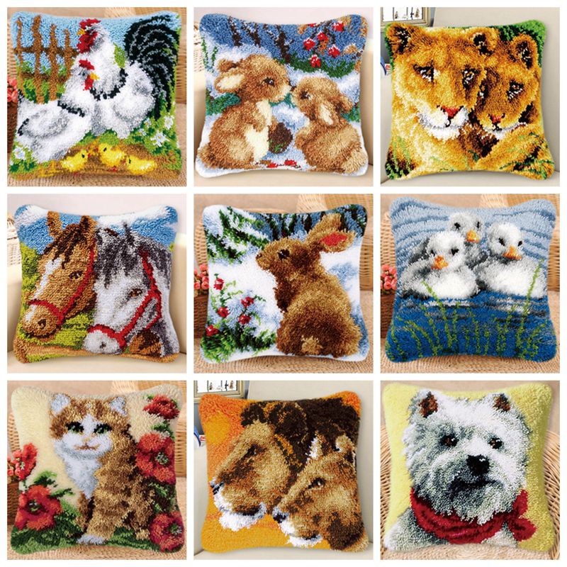 Printed Embroidery Kit - Rabbit Horse Latch Hook Kits Smyrna