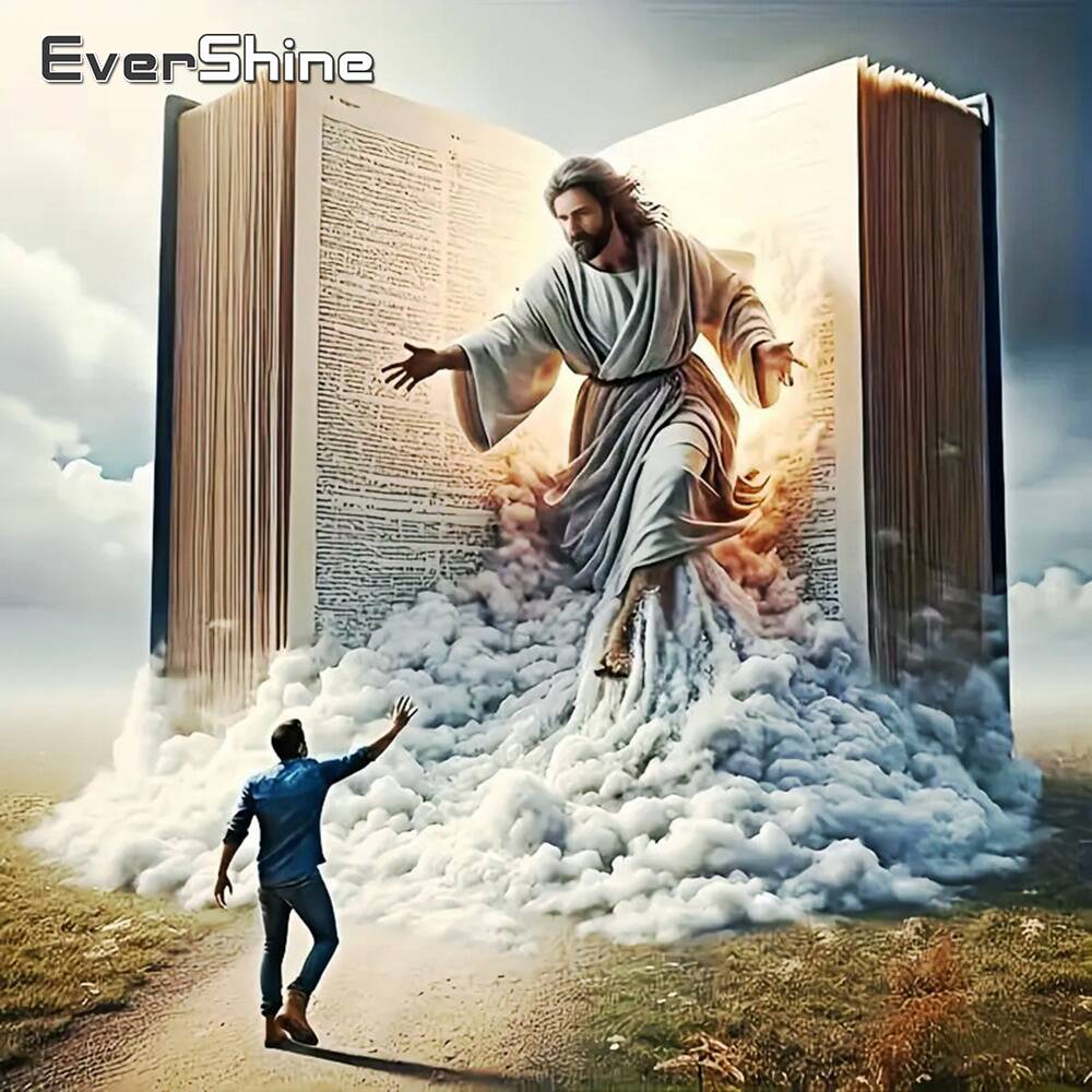Embroidery Guide Book - Evershine Full Square Diamond Painting Jesus