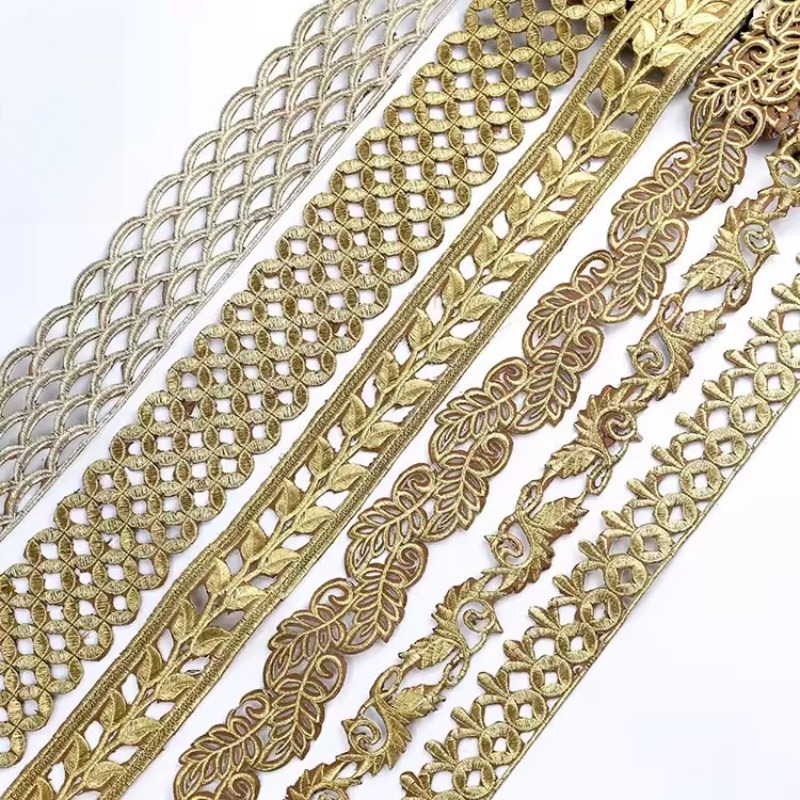 Embroidery Gold - New Exquisite Light Gold Silver Embroidery