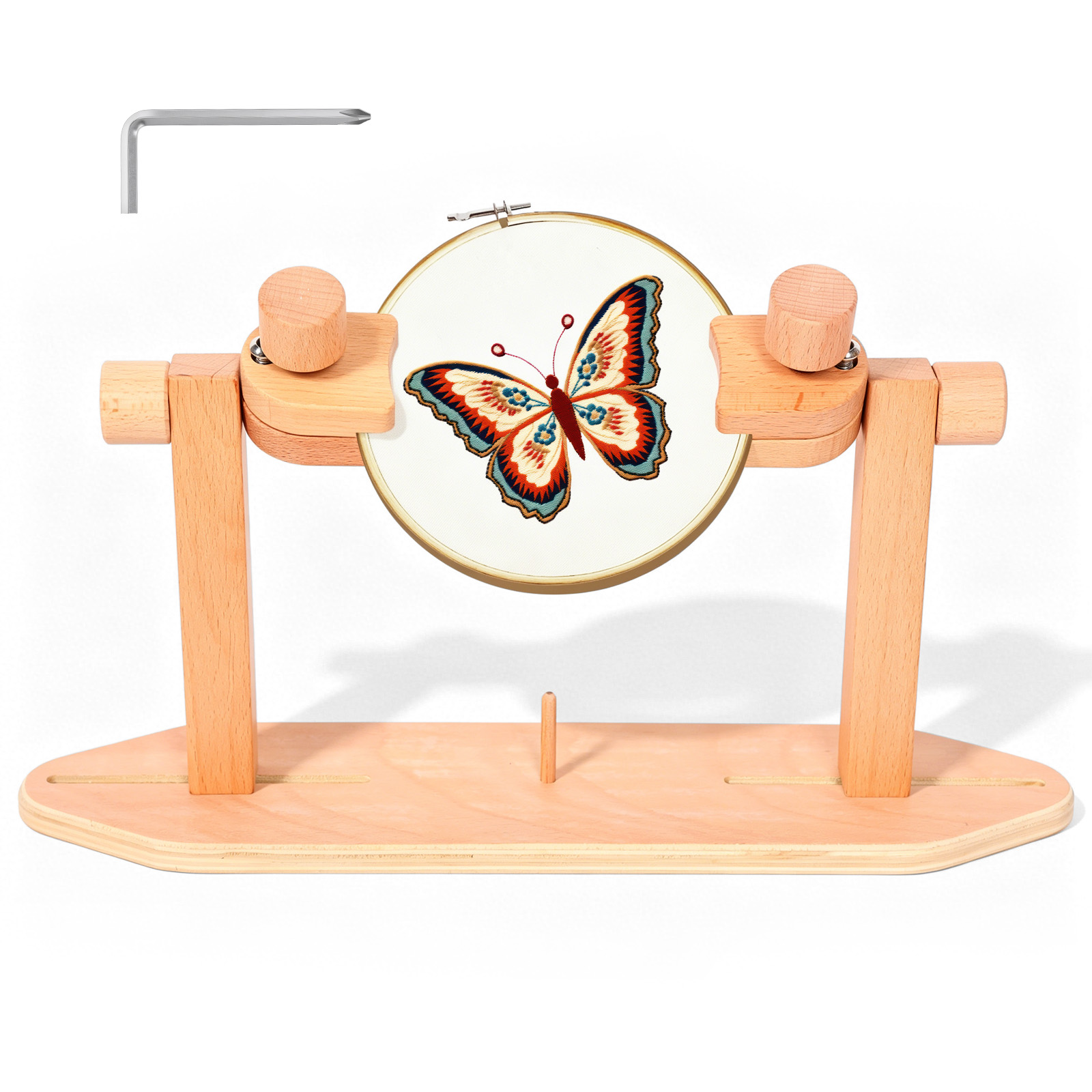 Embroidery Hoop Stand - Wooden Embroidery Hoop Stand Adjustable Embroidery