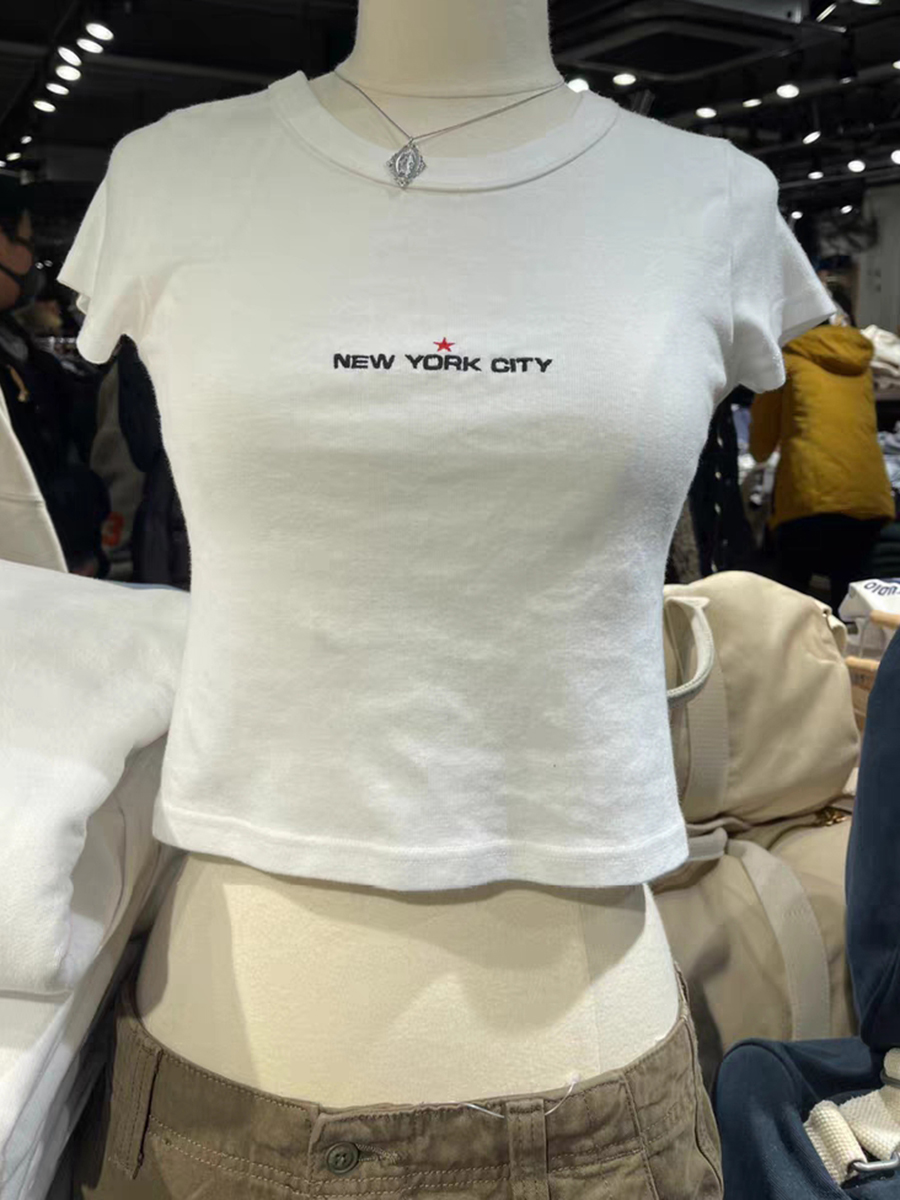 Embroidery York - New York Letter Embroidery White Tee