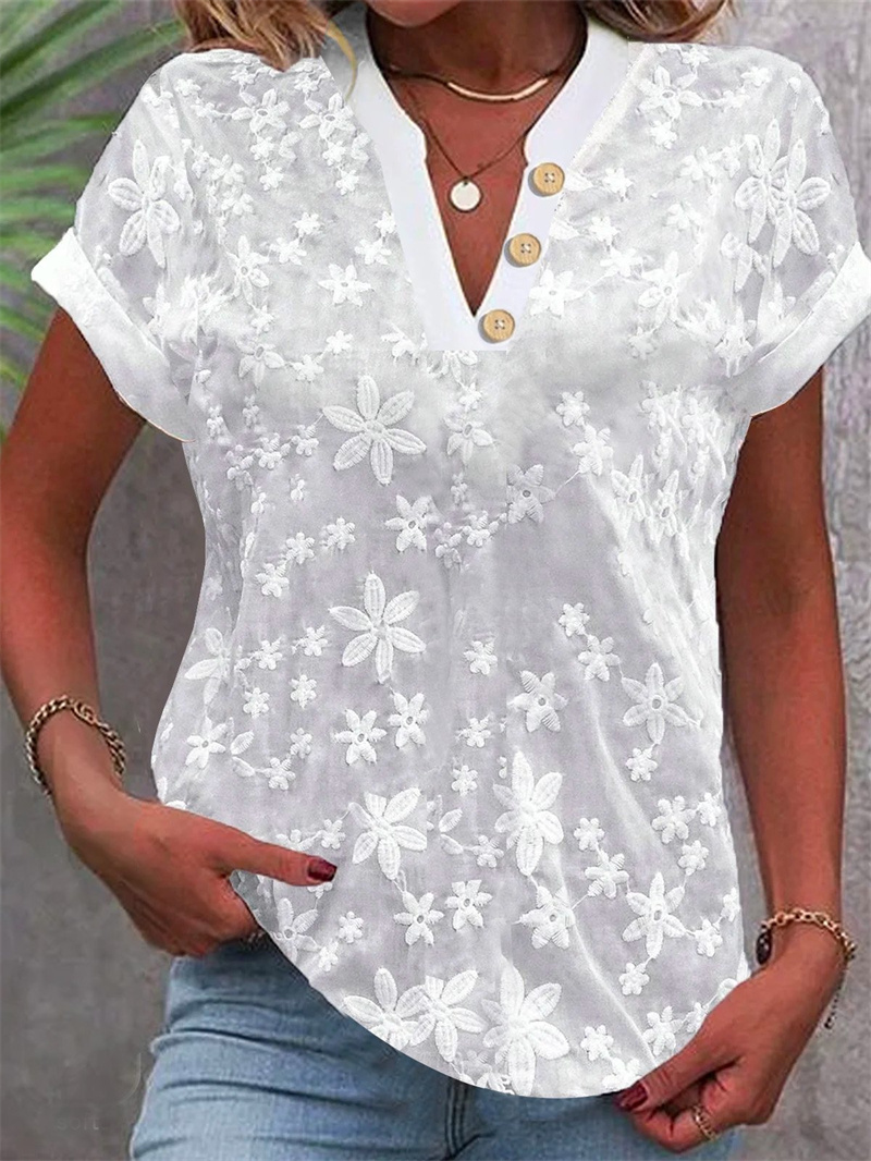 Summer Women White Floral Embr - Embroidery Class recension och pris
