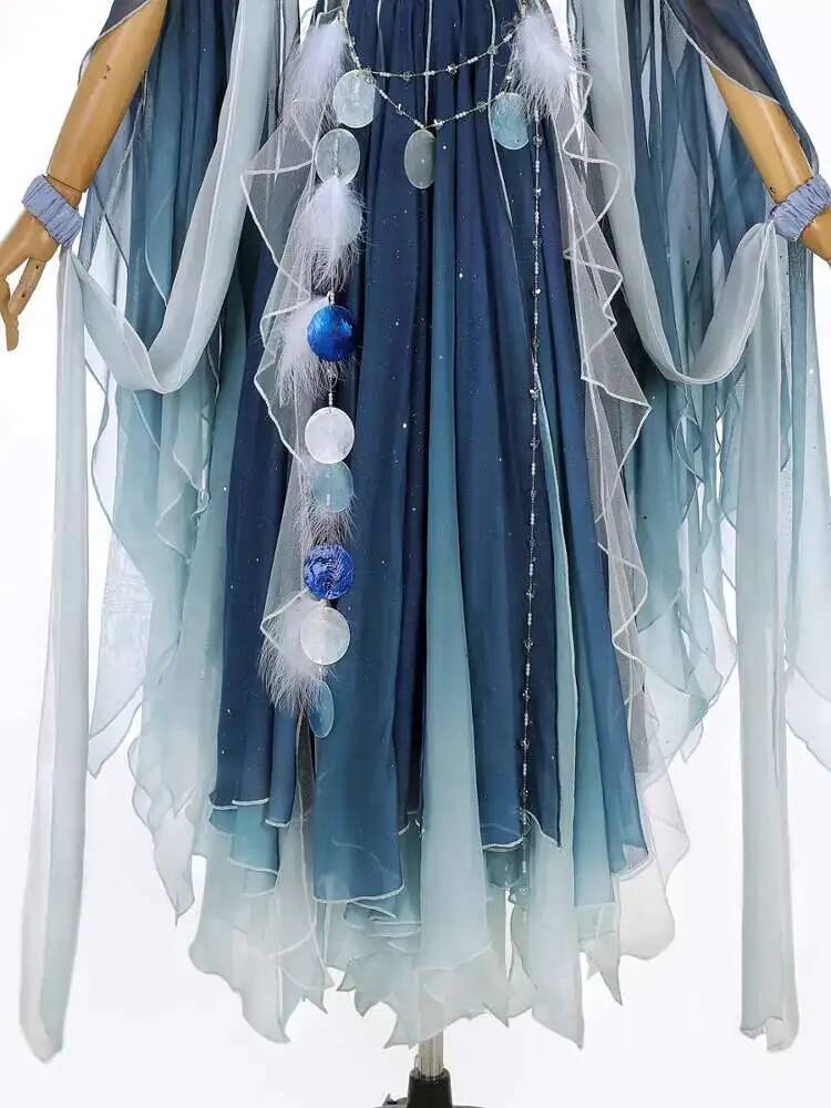 Exotic Blue Dress Heavy Embroi - Embroidery Style recension och pris
