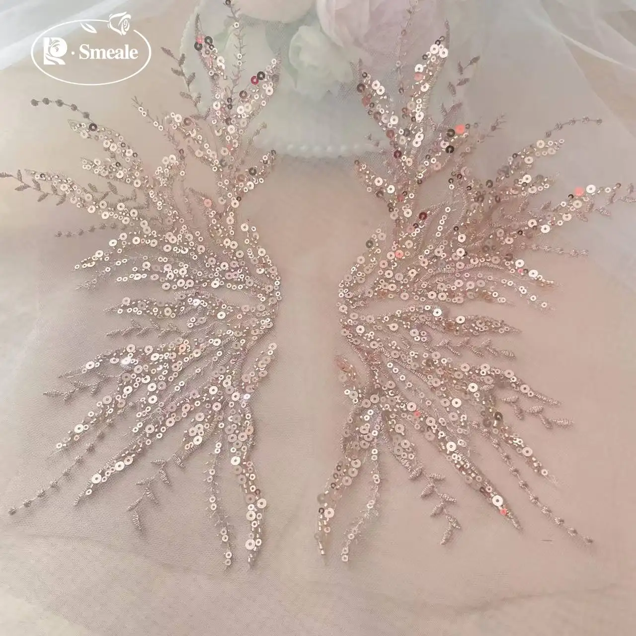 5Pair-2Pair.Rose Gold Sequin T - Embroidery Roses recension och pris