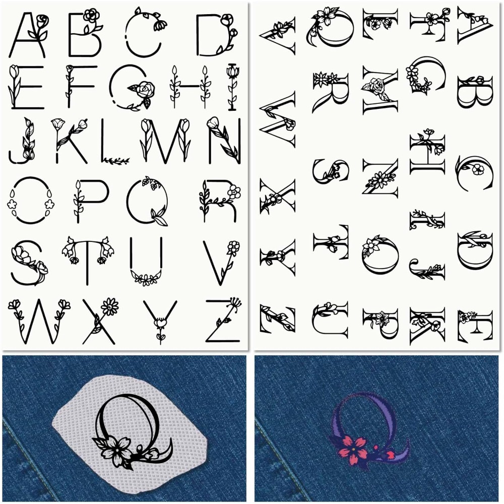 Letter A-Z Water Soluble Embro - Printed Embroidery Kit recension och pris