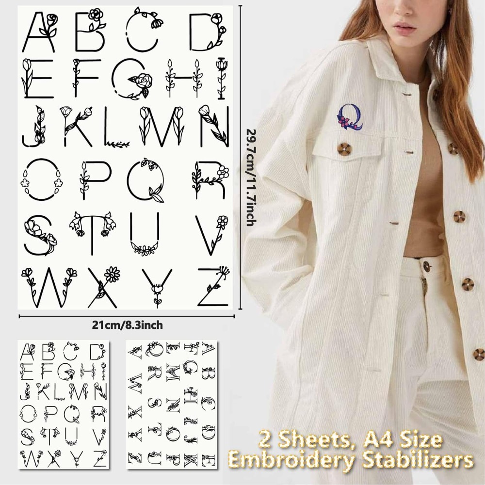 Letter A-Z Water Soluble Embro - Printed Embroidery Kit recension och pris