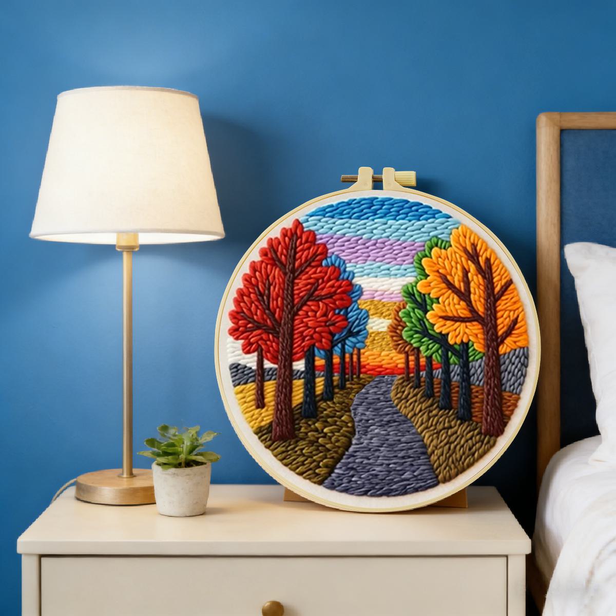 20X20CM/7.87inch Scenery Punch - Printed Embroidery Kit recension och pris