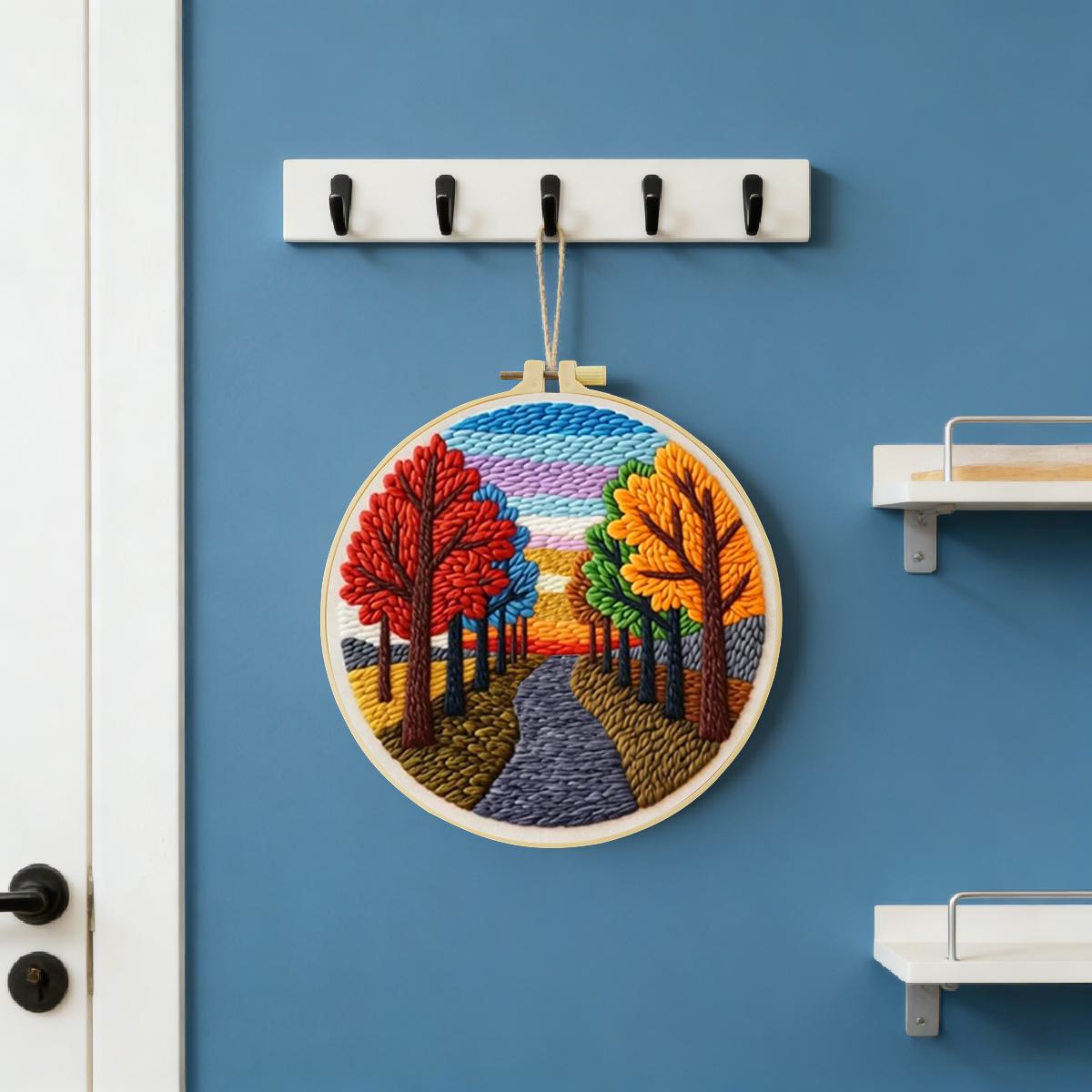 20X20CM/7.87inch Scenery Punch - Printed Embroidery Kit recension och pris