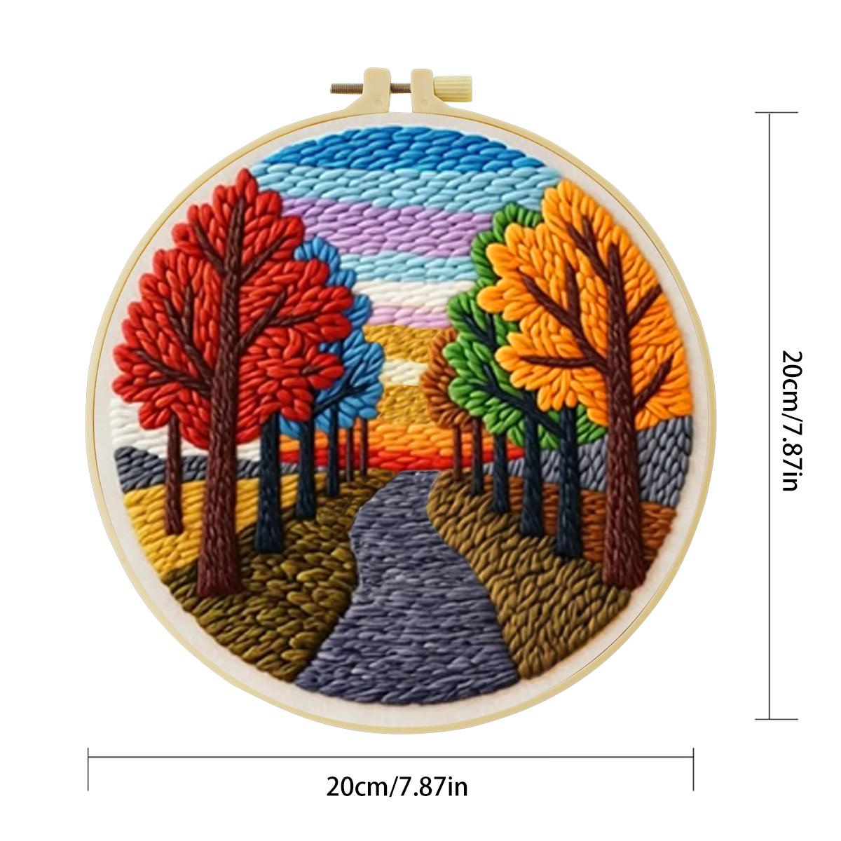 20X20CM/7.87inch Scenery Punch - Printed Embroidery Kit recension och pris