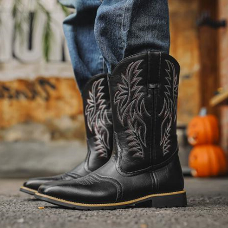 New Men High Boots Embroidery  - Embroidery Fabric recension och pris