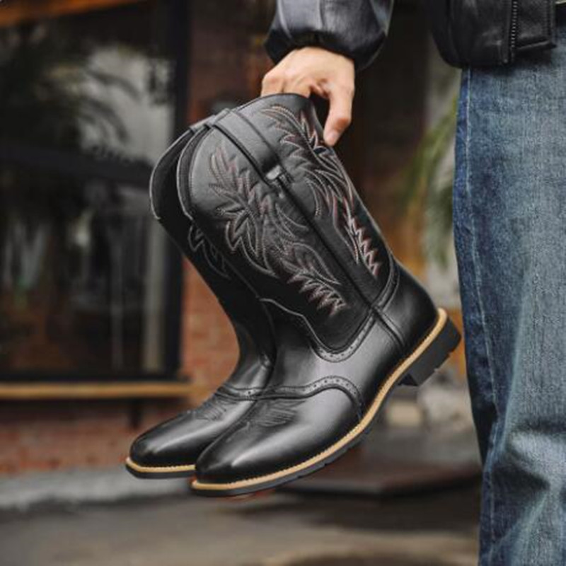 New Men High Boots Embroidery  - Embroidery Fabric recension och pris