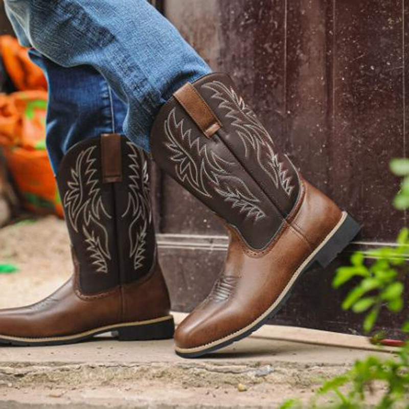 New Men High Boots Embroidery  - Embroidery Fabric recension och pris