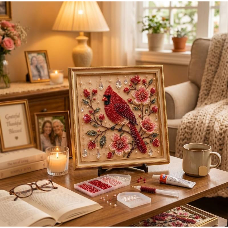 Bird Pearl Art DIY Kit Cardina - Embroidery Beads recension och pris