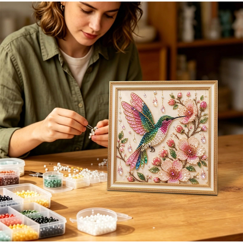 Bird Pearl Art DIY Kit Cardina - Embroidery Beads recension och pris