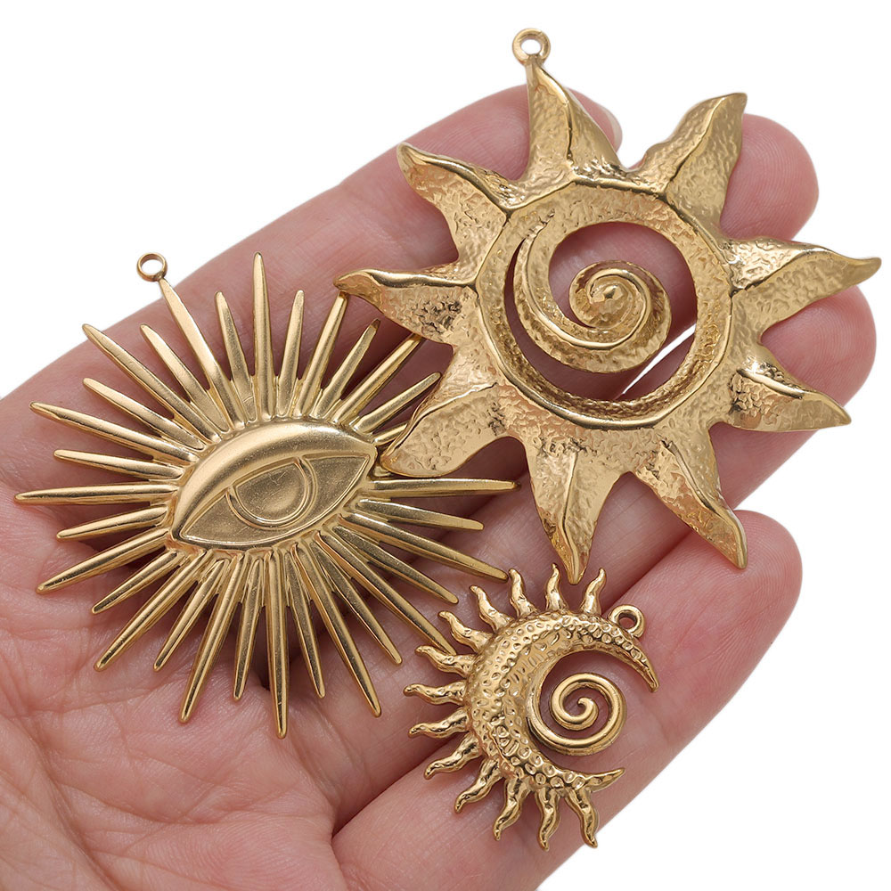 5pcs PVD Gold Charms Stainless - Embroidery Gold recension och pris