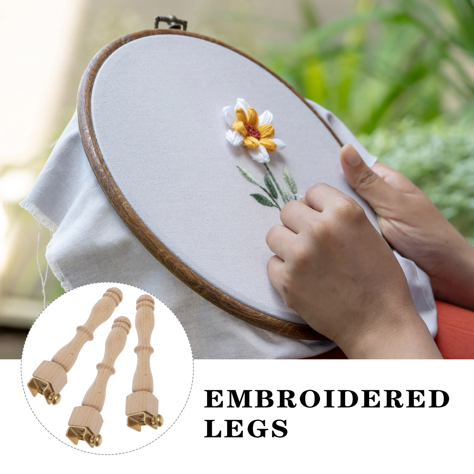 3Pcs Stylish Wooden Embroidery - Embroidery Hoop Stand recension och pris