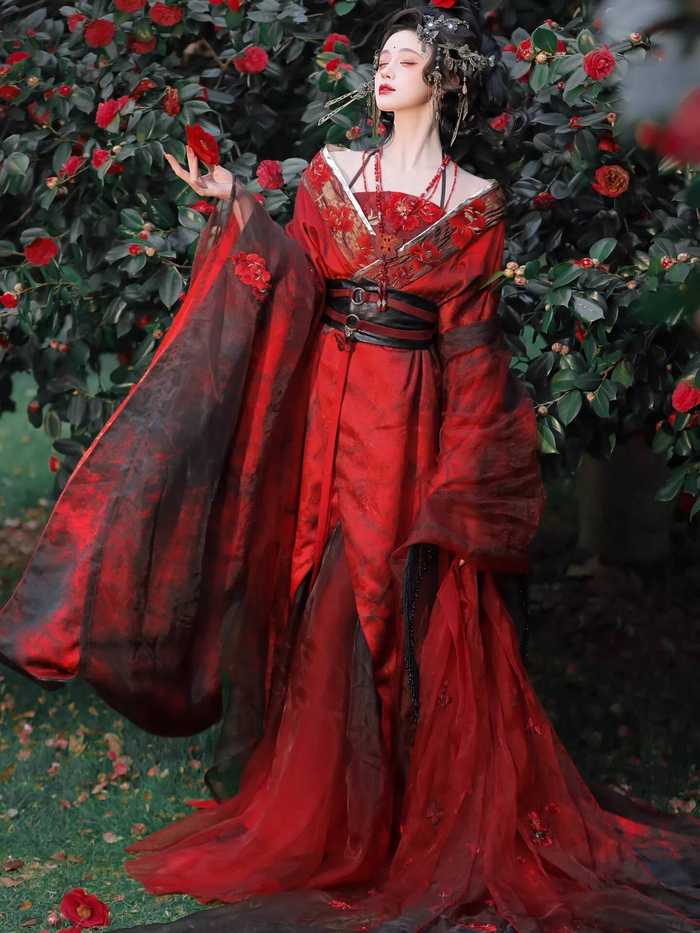 New Datura Red Hanfu Women Anc - Embroidery Style recension och pris