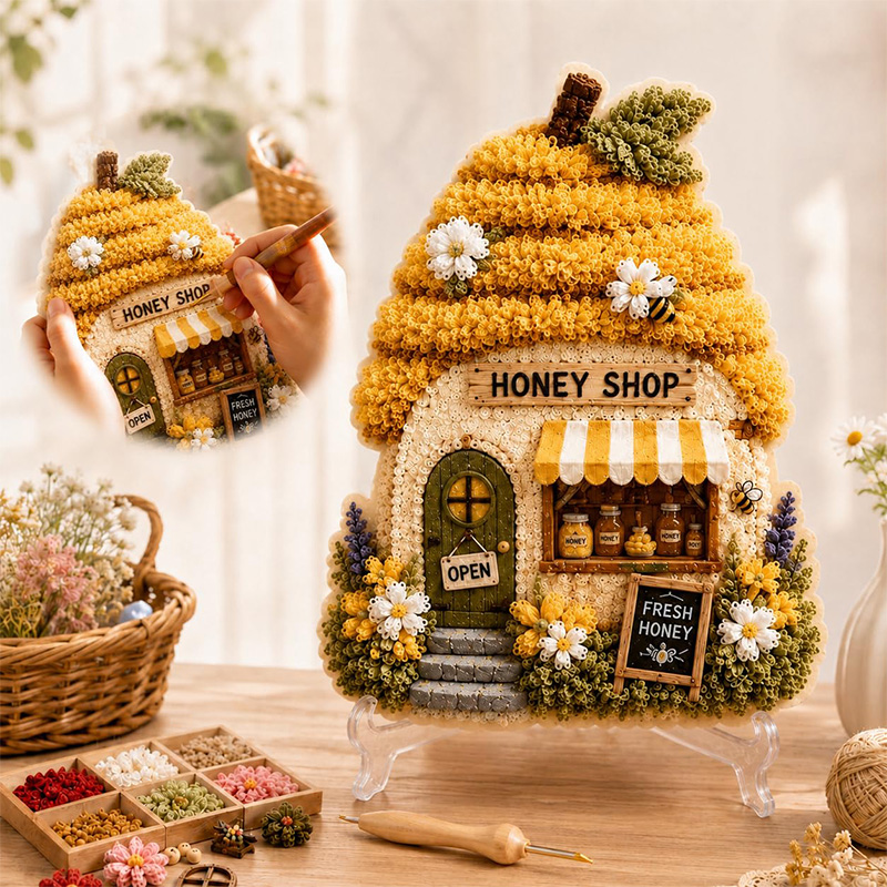 3D Mushroom House Poke Art DIY - Embroidery Needles recension och pris