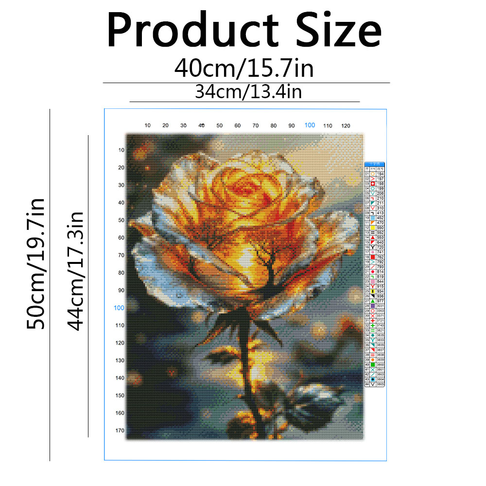 11CT Embroidery Kit Rose Flowe - Embroidery Guide Paper recension och pris