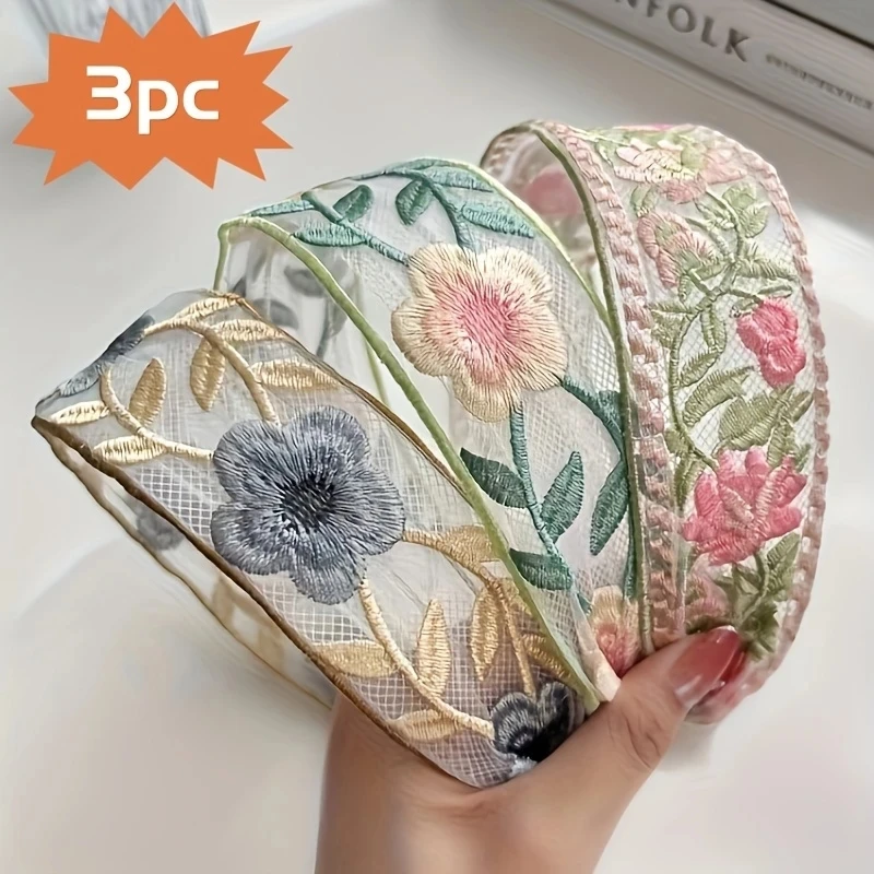 1/3pcs Elegant Chiffon Embroid - Embroidery Hooping recension och pris