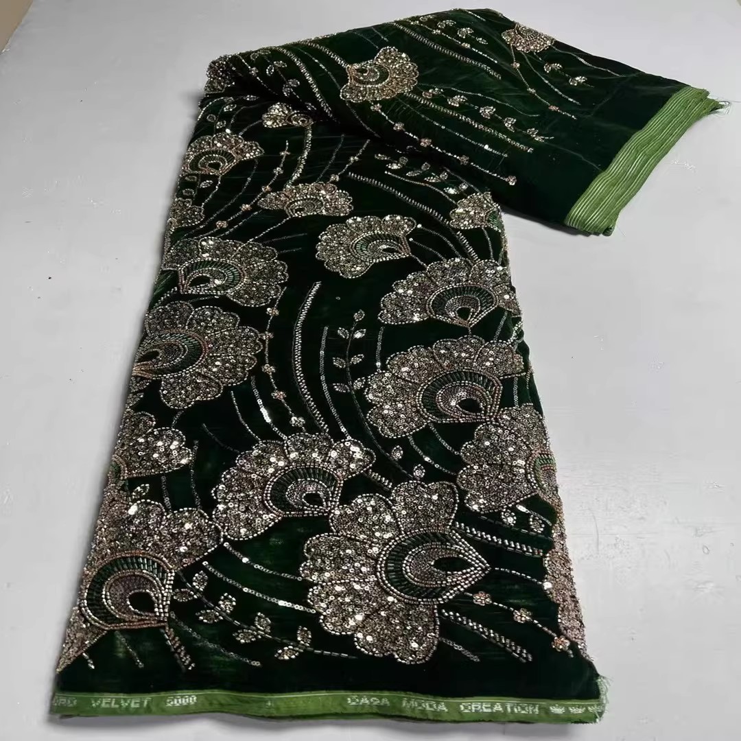 5yard New velvet tela Sequin b - Embroidery Beads recension och pris