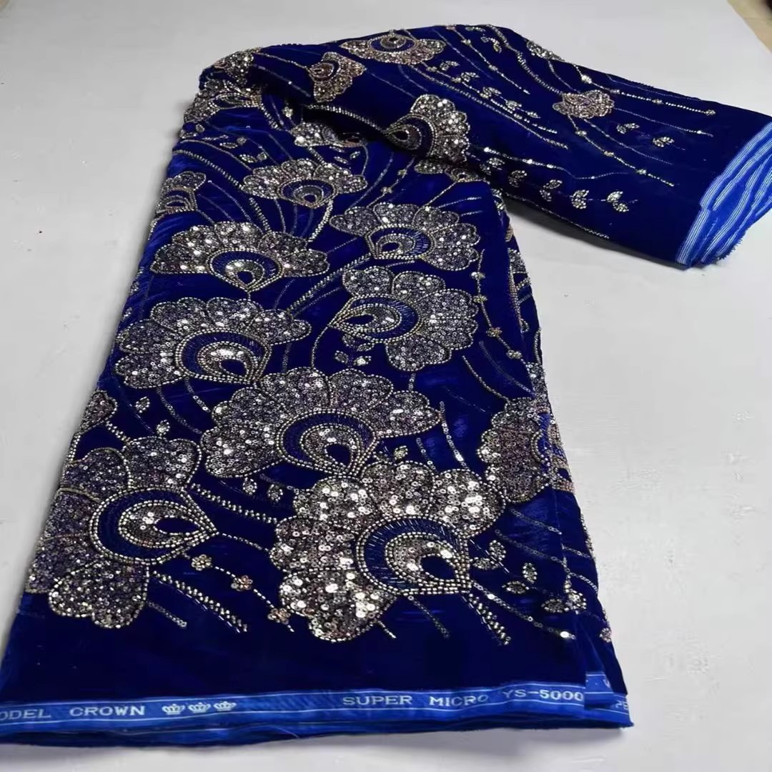 5yard New velvet tela Sequin b - Embroidery Beads recension och pris