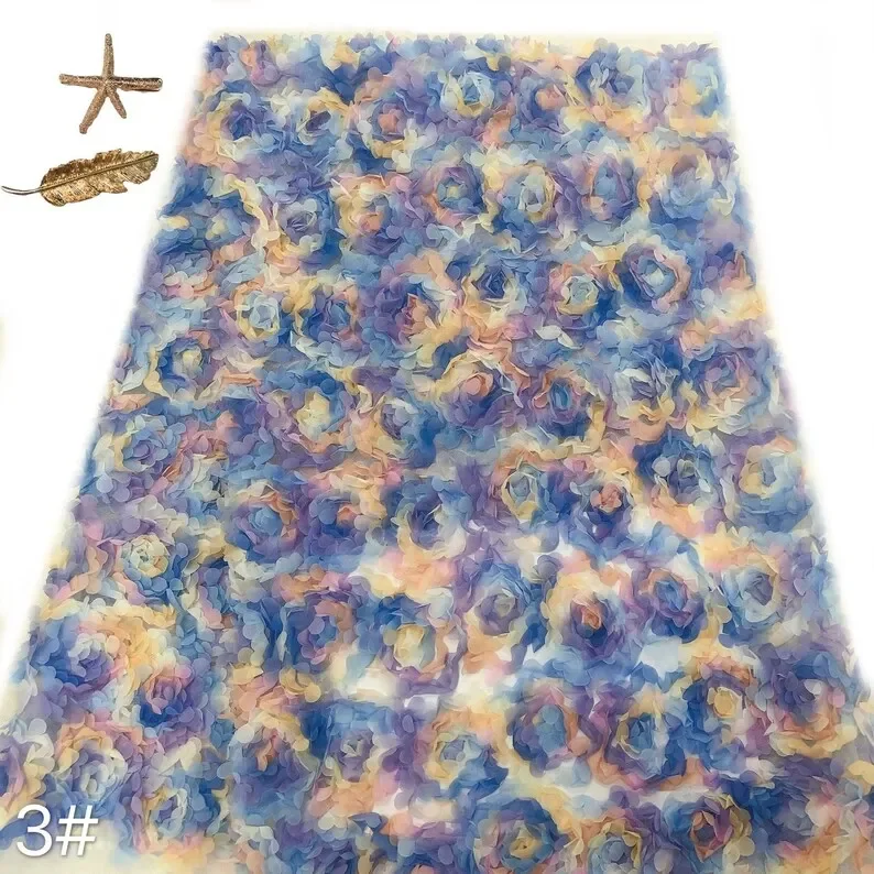 3d chiffon rose flower lace fa - Embroidery Roses recension och pris