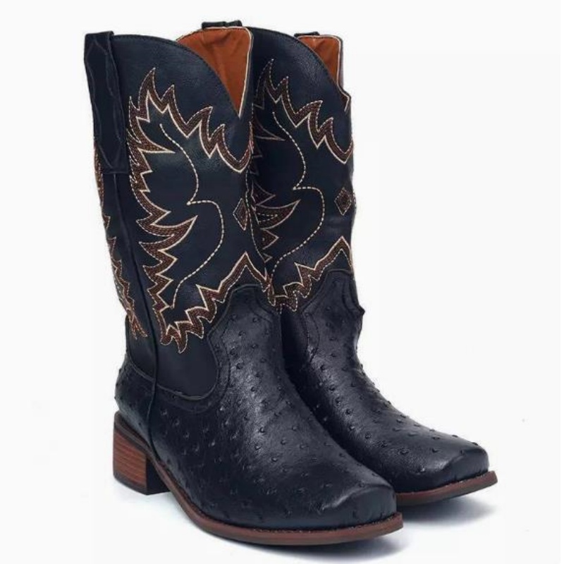 Men High Boots Embroidery Retr - Embroidery Fabric recension och pris