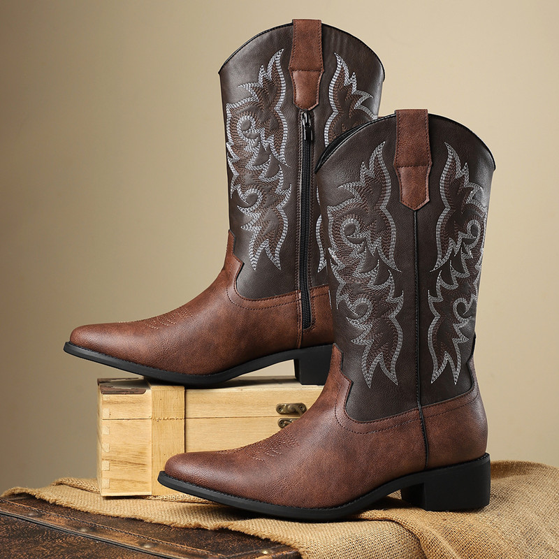 NEW Men High Boots Embroidery  - Embroidery Fabric recension och pris