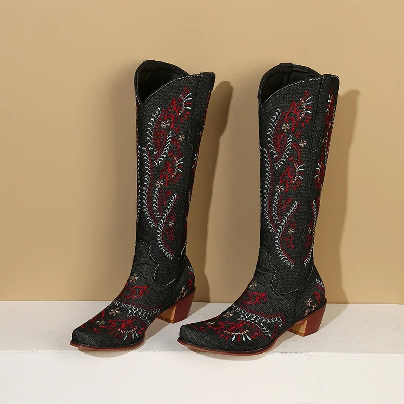 Blue Denim Western Cowgirl Kne - Embroidery Yes recension och pris