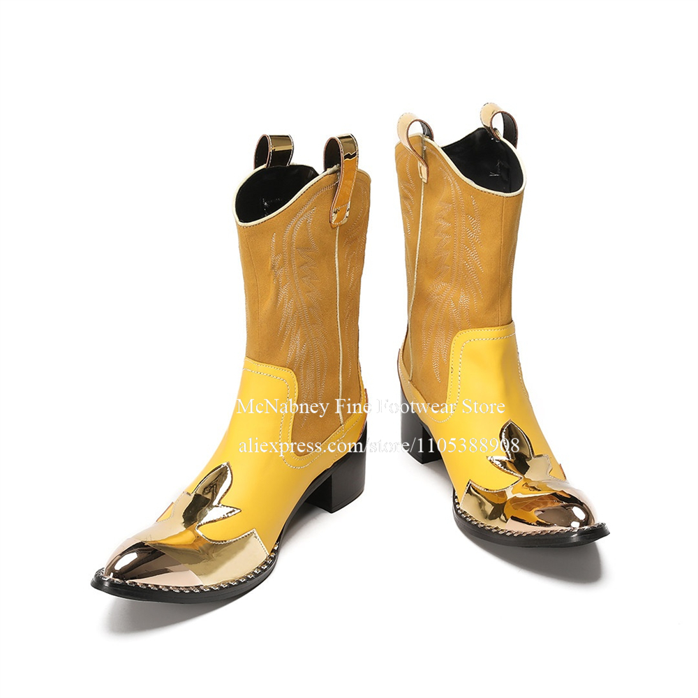 Yellow Gold Metal Toe Suede We - Embroidery Yes recension och pris