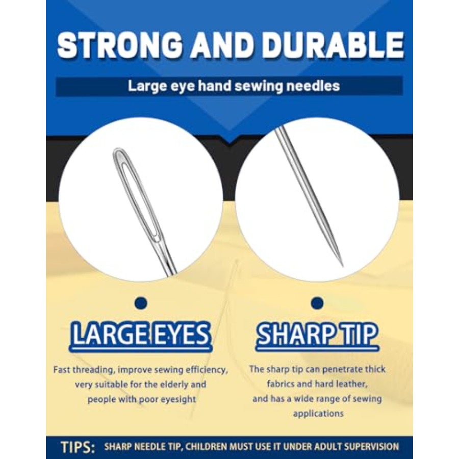 Large Eye Sewing Needles, 7 Si - Embroidery Needles recension och pris